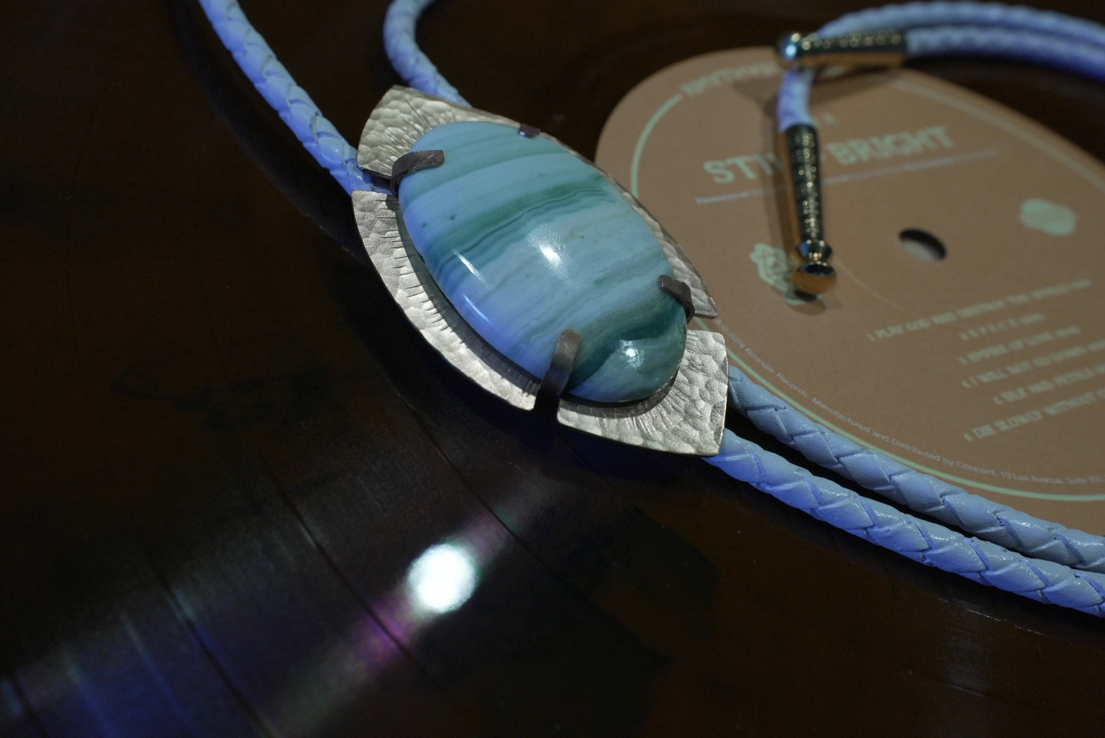 Air - Green Lace Agate Bolo Tie - Image 3